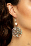 Paparazzi "Bountiful Branches" White Earrings Paparazzi Jewelry