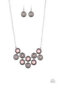 Paparazzi VINTAGE VAULT "Whats Your Star Sign?" Pink Necklace & Earring Set Paparazzi Jewelry