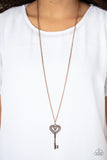 Paparazzi "Unlock My Heart" Copper Necklace & Earring Set Paparazzi Jewelry