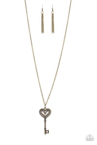 Paparazzi "Unlock My Heart" Brass Necklace & Earring Set Paparazzi Jewelry