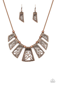 Paparazzi "Vintage Vineyard" Copper Vine Like Plate Necklace & Earring Set Paparazzi Jewelry