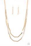 Paparazzi "A Pipe Dream" Gold Necklace & Earring Set Paparazzi Jewelry