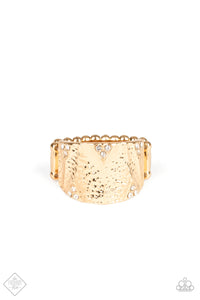 Paparazzi "Industrial Indentation" FASHION FIX Gold Ring Paparazzi Jewelry