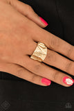 Paparazzi "Industrial Indentation" FASHION FIX Gold Ring Paparazzi Jewelry