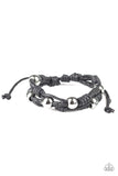 Paparazzi "Free Climb" Black Braided Twine Silver Bead Urban Bracelet Paparazzi Jewelry