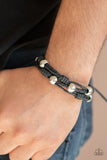 Paparazzi "Free Climb" Black Braided Twine Silver Bead Urban Bracelet Paparazzi Jewelry