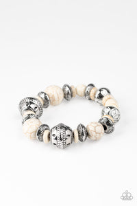 Paparazzi "Majestic Masonry" White Bracelet Paparazzi Jewelry