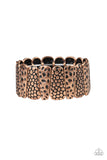 Paparazzi "Texture Takedown" Copper Textured Asymmetrical Frame Bracelet Paparazzi Jewelry