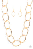 Paparazzi "The Challenger" Gold  Necklace & Earring Set Paparazzi Jewelry