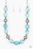 Paparazzi VINTAGE VAULT "Very Voluminous" Blue Necklace & Earring Set Paparazzi Jewelry