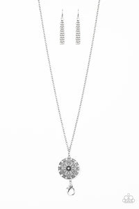 Paparazzi "Mandala Garden" Silver Lanyard Necklace & Earring Set Paparazzi Jewelry