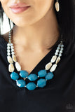 Paparazzi VINTAGE VAULT "Seacoast Sunset" Blue Necklace & Earring Set Paparazzi Jewelry