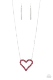 Paparazzi "Pull Some HEART-strings" Red Necklace & Earring Set Paparazzi Jewelry