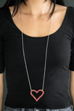 Paparazzi "Pull Some HEART-strings" Red Necklace & Earring Set Paparazzi Jewelry