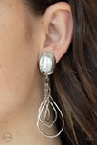 Paparazzi "Metallic Foliage" Silver Clip On Earrings Paparazzi Jewelry