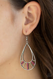 Paparazzi "Line Crossing Sparkle" Pink Earrings Paparazzi Jewelry
