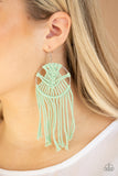 Paparazzi "MACRAME, Myself, and I" Green Earrings Paparazzi Jewelry