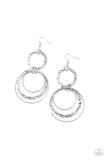 Paparazzi "Eclipsed Edge" Silver Earrings Paparazzi Jewelry