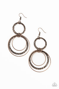 Paparazzi "Eclipsed Edge" Copper Earrings Paparazzi Jewelry