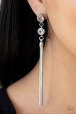 Paparazzi VINTAGE VAULT "Tassel Twinkle" White Post Earrings Paparazzi Jewelry