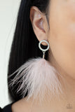 Paparazzi "Boa Down" Pink Post Earrings Paparazzi Jewelry