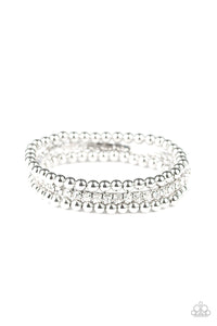 Paparazzi "Glam Game" White Bracelet Paparazzi Jewelry