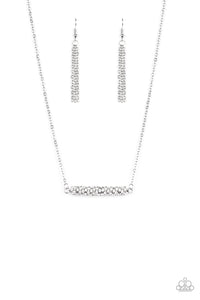 Paparazzi "Timelessly Twinkling" White Necklace & Earring Set Paparazzi Jewelry