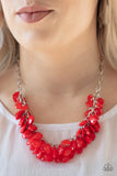 Paparazzi "Colorfully Clustered" Red Necklace & Earring Set Paparazzi Jewelry