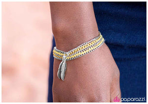 Paparazzi "Light As A Feather - Yellow" bracelet Paparazzi Jewelry