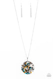Paparazzi VINTAGE VAULT "Metro Mosaic" Blue Necklace & Earring Set Paparazzi Jewelry