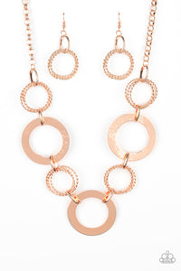 Paparazzi "Ringed in Radiance" Copper Necklace & Earring Set Paparazzi Jewelry