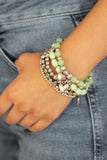Paparazzi "No Charm Done" Green Bracelet Paparazzi Jewelry