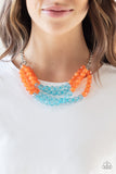 Paparazzi "Summer Ice" Orange Necklace & Earring Set Paparazzi Jewelry