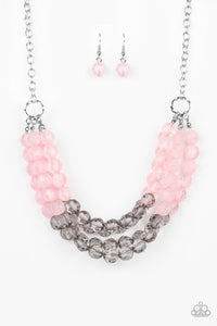 Paparazzi "Summer Ice" Pink Necklace & Earring Set Paparazzi Jewelry