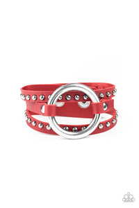 Paparazzi "Studded Statement-Maker" Red Wrap Bracelet Paparazzi Jewelry