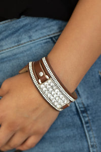 Paparazzi "Shockingly Sparkly" Brown Wrap Bracelet Paparazzi Jewelry