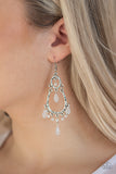 Paparazzi VINTAGE VAULT "Summer Sorbet" White Earrings Paparazzi Jewelry