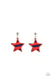Girl's Starlet Shimmer 10 for $10 Multi Color Star Red White Blue 257XX Silver Earrings Paparazzi Jewelry