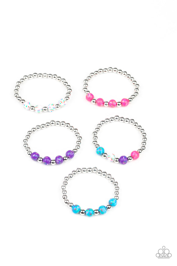 Girl's Starlet Shimmer 200XX Multi Color and Silver Bead Set of 5 for $5 Bracelets Paparazzi Jewelry