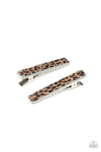 Paparazzi "Going GRR-eat Lengths" Silver Hair Clip Paparazzi Jewelry