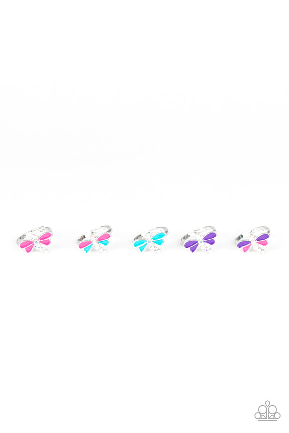 Girl's Starlet Shimmer 216XX Multi Silver Dragonfly Set of 5 Rings Paparazzi Jewelry