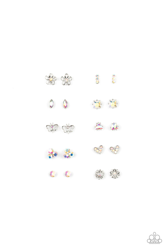 Girl's Starlet Shimmer 10 for 10 271XX Multi Oil Spill Post Earrings Paparazzi Jewelry