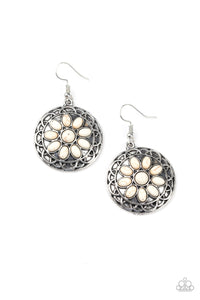 Paparazzi "Mesa Oasis" White Earrings Paparazzi Jewelry