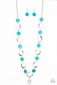 Paparazzi "SHELL Your Soul" Blue Lanyard Necklace & Earring Set Paparazzi Jewelry