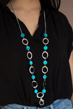 Paparazzi "SHELL Your Soul" Blue Lanyard Necklace & Earring Set Paparazzi Jewelry