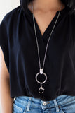 Paparazzi "Innovated Idol" Silver Lanyard Necklace & Earring Set Paparazzi Jewelry
