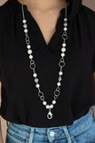 Paparazzi "Prized Pearls" White Lanyard Necklace & Earring Set Paparazzi Jewelry