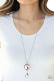 Paparazzi "Lovely Luminosity" Pink Lanyard Necklace & Earring Set Paparazzi Jewelry