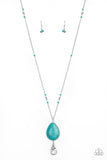 Paparazzi "Desert Meadow" Blue Lanyard Necklace & Earring Set Paparazzi Jewelry