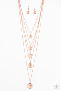 Paparazzi "Medallion Marvel" Copper Necklace & Earring Set Paparazzi Jewelry